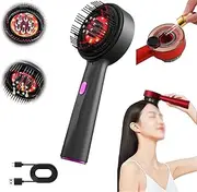 Scalp Massaging Brush, Red Light Hair Massager, Electric Massager for Scalp & Hair, Electric Scalp Massager and Hair Oil Applicator, Protable Shiatsu Hair Scalp Massager Black