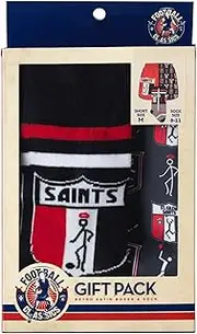 [St Kilda Saints] AFL Footy Mens Adults Retro Satin Boxer Shorts Socks Gift Pack