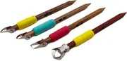 The Original DiamondCore Tools: 4-Pack Pottery Carving Tool Set ‚ P1, P2, P5, X1, Clay Carving, Ceramic Sculpting, Sgraffito, Relief Fluting (Set 1)