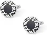 [Generic] Men's round retro patterned metal shirt cufflinks