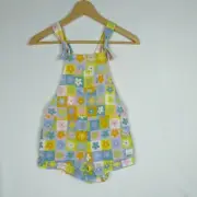 Ghanda Girls Size 9-10 Playsuit NWT Checker Daisy Tie Me Up Rainbow Retro