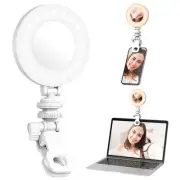 Selfie Light, Clip on Ring Light, 48 LED Rechargeable Clip Fill Video Light A...