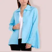Anne Klein linen top / Jacket blue button down NWT baby blue NEW WITH TAGS