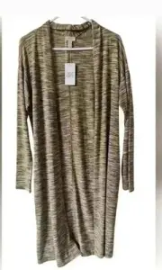 LOGO by Lori Goldstein Women's Brown Duster Cardigan Small