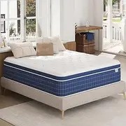 Queen Size Mattress, Upgrade Strengthen, 14 Inch Firm Hybrid Queen Mattress in a Box, Mattress Queen Size With Memory Foam and Independent Pocket Springs, Release Stress, Strong Edge Support