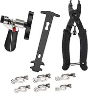 Bike Chain Repair Tool Kit, Cycling Bicycle Chain Breaker Splitter Cutter & Wear Indicator Checker & Master Link Pliers Remover & Reusable Missing Connector for 6/7/8/9/10 Speed Chain