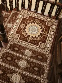 在飛比找樂天市場購物網優惠-歐式復式樓梯墊地毯免膠可擦洗防滑墊家用室內階梯式木樓梯踏步墊