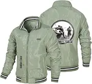 [GLLUSA] Mens Bomber Jacket Sweatshirt for Rainbow Six Siege Print Casual Cycling Jersey Windproof Flight Suit Long Sleeve Zip Cardigan Sport Coat Tops
