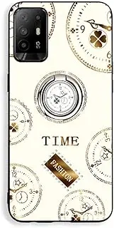 for Samsung Galaxy S20 Ultra 5G (6.9 Inch) Case, Lovely Woman Girl Bling Bling Cover with Ring Clip Kickstand Clock Flora Pattern (for Galaxy S20 Ultra, White)