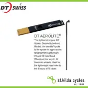 DT Swiss Aerolite Spokes - 294mm Bladed J Hook & Thread Stainless Steel - Black