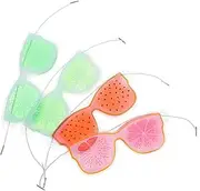 CANIGHT 4Pcs PVC Eye Mask Reusable Cooling Eye Pads for Mixed Color Fruit Design and Light Blocking for Travel and Home Use
