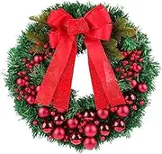 Yajuyi Hanging Christmas Wreath Featuring Ball Ornaments for Home and Office, Style C, as described