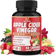 Apple Cider Vinegar Capsules - 5050mg Herbal Equivalent with Ginger, Turmeric, Elderberry, Beet Root - Supports Digestion, Detox & Immune - 2 Months Supply