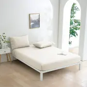 Dreamaker Micro Flannel Combo Fitted Sheet Set Cream King Single