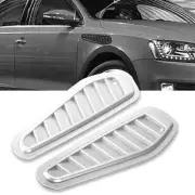 Silver Universal Car Decorative Air Flow Intake Hood Scoop Vent Bonnet Cover
