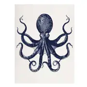 Octopus Dark Blue Canvas Print Wall Art