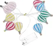 Homoyoyo Battery Operated LED Hot Air Balloon String Lights Splashproof for Indoor and Outdoor Use for Camping Patio and Garden Decor Warm White Lights