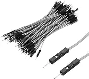 uxcell 100 Pack Breadboard Jumper Wires 24AWG Male to Male Grey 1 Pin 2.54 Pitch 100mm x 1.4mm