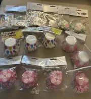 9 packs of 24 & 64 Toppers Easter Cupcake liners Kit Sweet shop & Peeps Lot