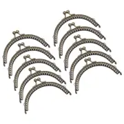 10pcs Metal Purse Frames 4.1" Kiss Lock Clasp Frame Arch Embossed Clutch Frame