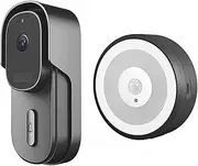 Tuya Video Doorbell Smart Waterproof WiFi Wireless Door Bell DC AC Battery Powered 1080P 2MP Camera Compatible with Alexa Google (Color : Gray)