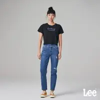 在飛比找樂天市場購物網優惠-Lee 女款 422 高腰標準直筒牛仔褲 九分褲 刷破 排扣