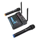 Mixing Console USB Desk Table Sound Board Mixer With Dual Wireless Mic For K ECM