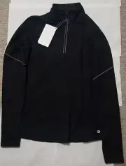 New with Tags Fabletics Black Running Jacket Womens Medium Half Zip Size 8