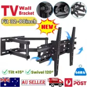 Heavy Duty Wall Mount Tilt Swivel Bracket Double Arms 32-80" LED/Plasma/LCD TVs