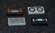 (4) Assorted Audio / Video Printed Tiles ~ New Lego Parts ~