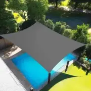 Artpuch Rectangle Sun Shade Sail 6' x 10' Dark Gray 185-GSM HDPE Knitted Fabric
