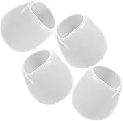 EXHUMKY Set of 4 White Ceramic Milk Cups Restaurant Bar Catering Sauce Cup Heat Resistant Scratch- Sauce Container for Condiments