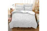 3D Retro Grey Leaf Pattern Quilt Cover Set Bedding Set Duvet Cover Pillowcases 75