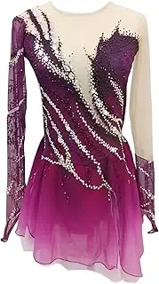 [Zagitova] Girls Ice Figure Skating Dress with Shiny Rhinestone Breathable Women Customizable Competition Dance Clothing