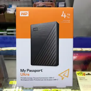 WD 威騰 My Passport Ultra 4T 4TB USB-C 2.5吋行動硬碟 鋁合金 外接式硬碟 備份硬碟