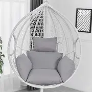 Garden Patio Swing Cushion,Hanging Basket Seat Pad Replacement Thicken Cotton Egg Shaped Chair Mat Swing Chair Pads with Pillow (No Chair)