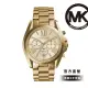 【Michael Kors 官方直營】Bradshaw 羅馬數字三眼計時女錶 金色不鏽鋼鍊帶 手錶 43MM MK5605