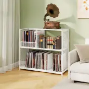 Costway3-Tier Record Player Stand Turntable End Table with 3 Removable Dividers-White