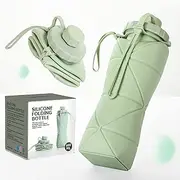 1st Heaven Collapsible Water Bottle, Silicone Foldable Water Bottles For Travel, Easy-To-Carry Design And Compact Size, BPA Free, 600 ml