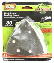 GATOR Hook & Loop Sanding Sheets 80 Medium - 12 Sheets