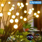 6/8/10 LED Solar Garden Lights Firefly Outdoor Landscape Firework Lawn Lamps