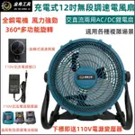 全新18V 充電電風扇 12吋鋰電風扇 110V交直流兩用風扇 電扇 電動風扇 工業風扇 露營扇 牧田款 鋰電池風扇