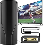 Chriari 2025 Upgraded TV Antenna for Smart & Older TVs – 1400+ Miles Range, Indoor/Outdoor Digital HD Antenna with Amplifier & Signal Booster, 32ft Coax Cable, Supports 8K, 4K, 1080p Resolution, Black