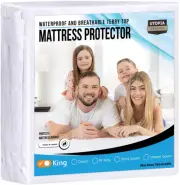 Utopia Bedding Waterproof Mattress Protector King Size Premium Terry Mattress...