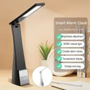 LED Desk Lamp With Bluetooth Speaker Alarm Clock Reading Light Touch Dimmable US