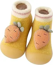 [Generic] Baby Canvas Sneaker Cartoon Socks Shoes Toddler WarmThe Floor Socks Non Slip Prewalker Shoes Toddler Girl Slip on