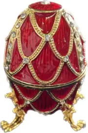 Red Egg - Enameled Jeweler Trinket Box