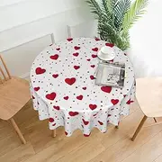 Valentine's 01 Tablecloth Round Table Cloth 60 Inch Waterproof Party Table Covers for Picnic Kitchen Outdoor