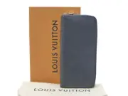 Authentic LOUIS VUITTON Taiga Zippy Wallet Vertical Blue-Marine M30510 #36635094