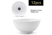 12x Round Dinner Bowl 17cm Melamine Dining Noodle Cereal Salad Rice Soup Kitchen